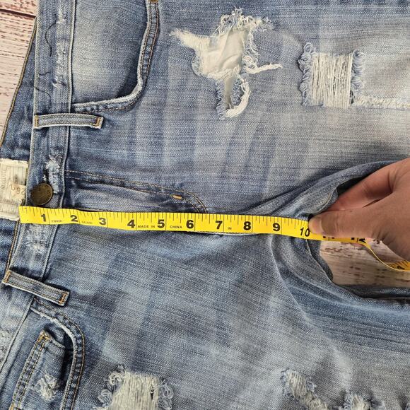 Current Elliott Jeans Womens 28 Cropped Distressed Grunge Denim Medium Wash USA - Picture 8 of 9